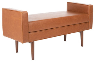 Safavieh Henri Midcentury Bench, Light Brown/Walnut