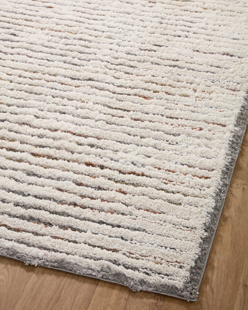 Loloi Levitt Shag Ivory / Multi 4'-0" x 6'-0" Accent Rug