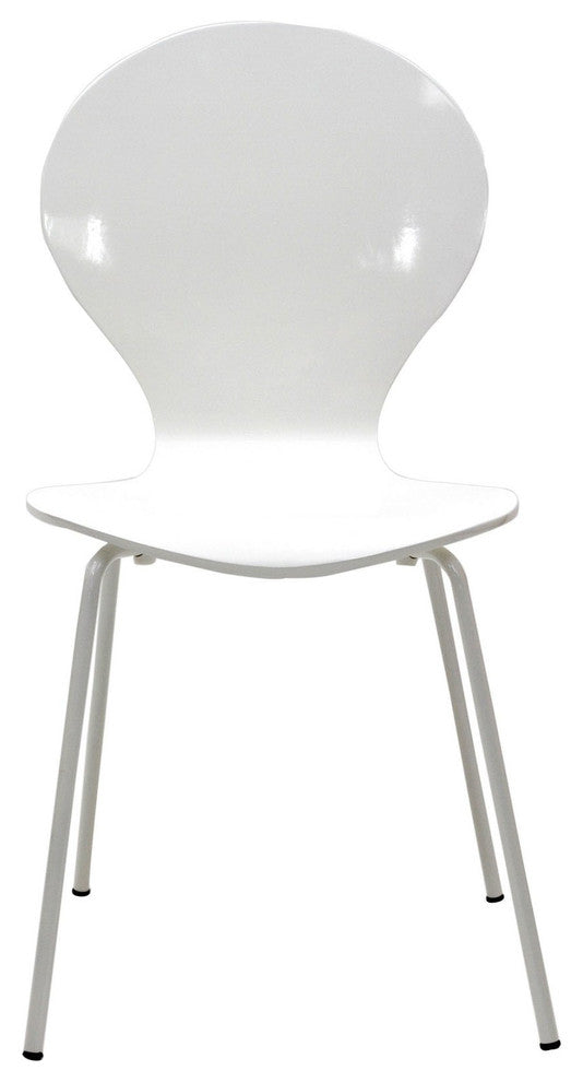 Modern Contemporary Kitchen Wood Dining Side Chair White
