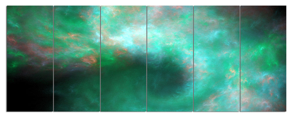 Perfect Clear Blue Starry Sky, Abstract Canvas Art Print, 70"x28", 6 Panels