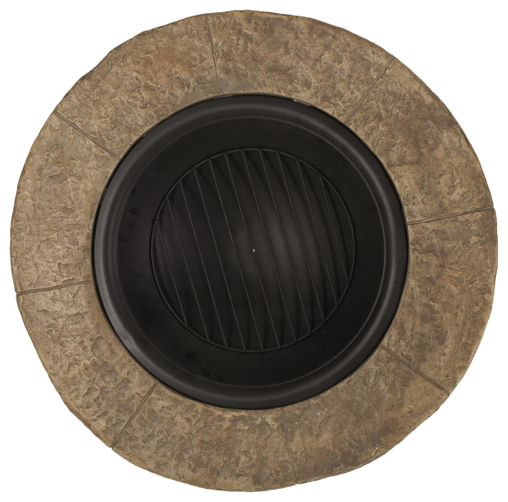 GDF Studio Taylor Outdoor Natural Stone Fire Pit