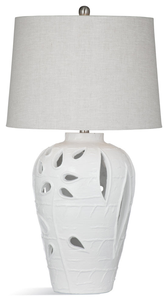 Amur Floral Cut-Out Table Lamp - White