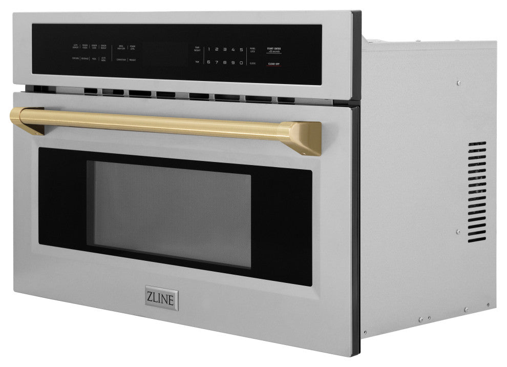 ZLINE 30" Microwave Oven, Stainless With Champagne Bronze MWOZ-30-CB