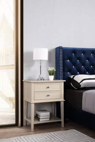 Newton 2-Drawer Nightstand, 28"H x 22"W x 16"D, Beige