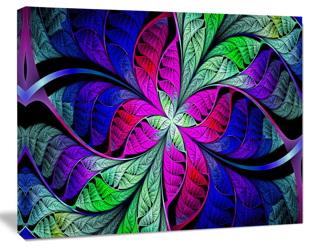 Multi Color Stained Glass Texture, Oversized Abstract Canvas Art Print, 60x40