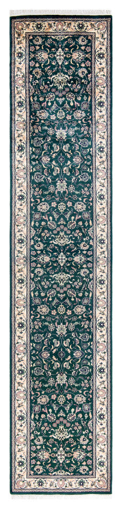Mogul, One-of-a-Kind Handmade Area Rug Green, 2' 6 x 12' 7