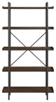 Urban Pipe 68" Rustic Industrial 5 Shelf Wood Bookshelf - Dark Walnut