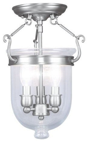 Livex Lighting 3 Light Brushed Nickel Ceiling Mount - 5061-91