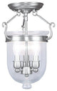 Livex Lighting 3 Light Brushed Nickel Ceiling Mount - 5061-91