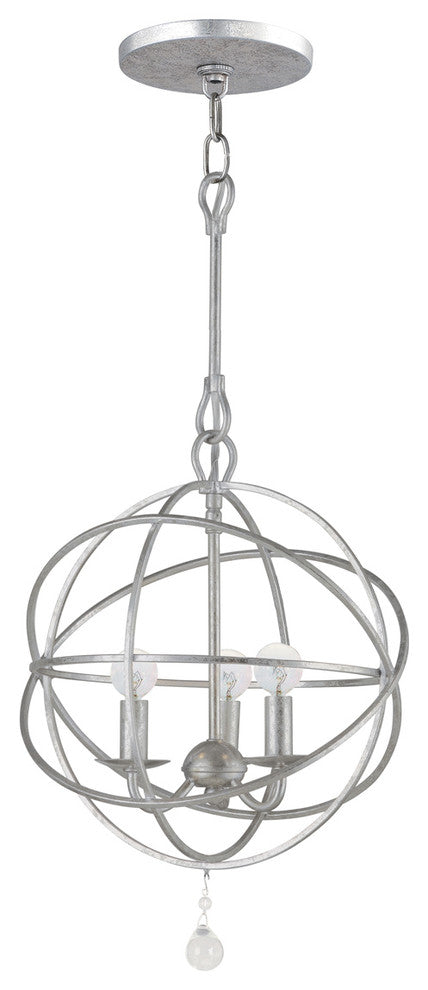 Solaris 3-Light Olde Silver Mini Chandelier
