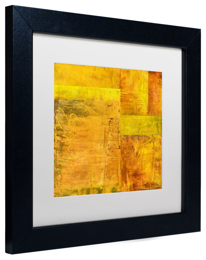Michelle Calkins ''Essence of Yellow 2'' Matted Framed Art, 11x11