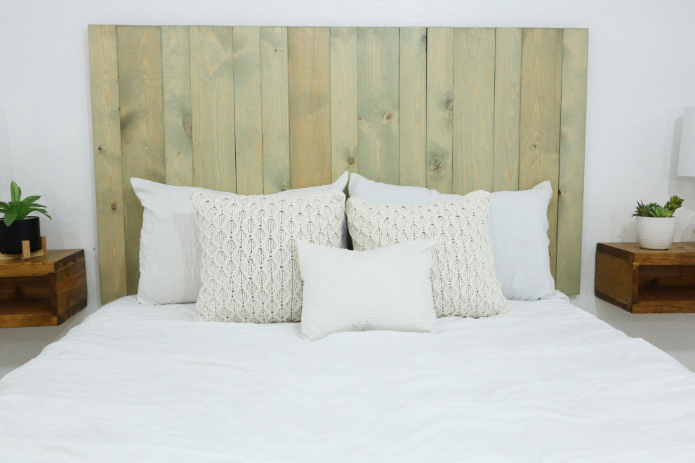 Handcrafted Headboard, Leaner Style, Sage Green, Full