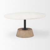 Maxwell Marble Top Pedestal Base Round Coffee Table