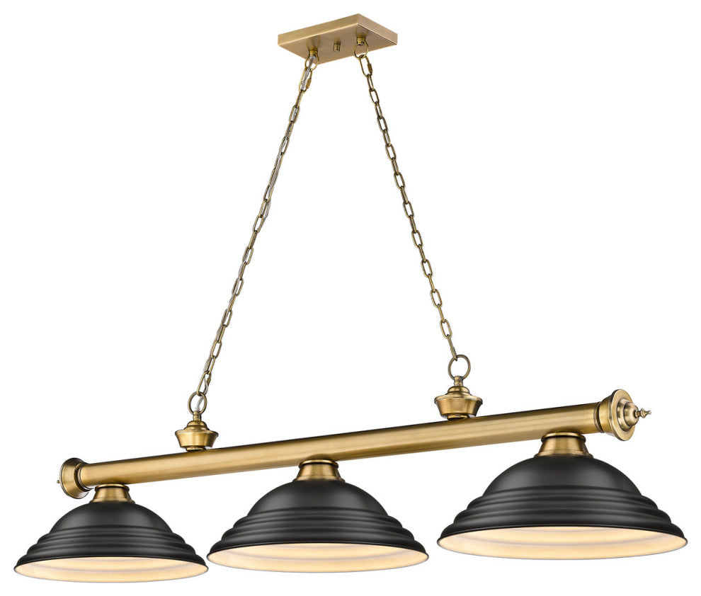 Zlite 2306-3RB-SMB 3-Light Billiard, Matte Black