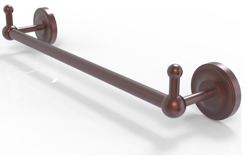 Prestige Regal 24" Towel Bar with Integrated Hooks, Antique Copper