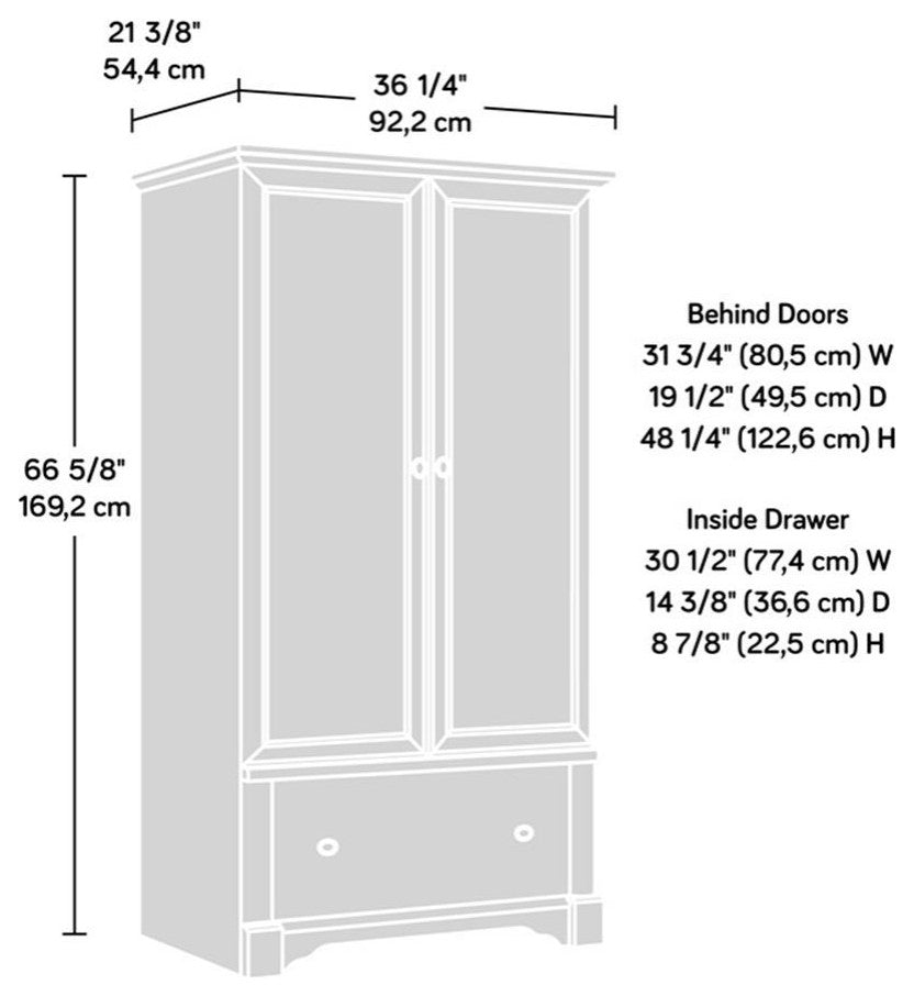Sauder Palladia Engineered Wood Wardrobe Armoire in Select Cherry