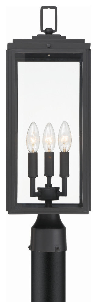 Byron 3-Light Outdoor Post Mount, Matte Black