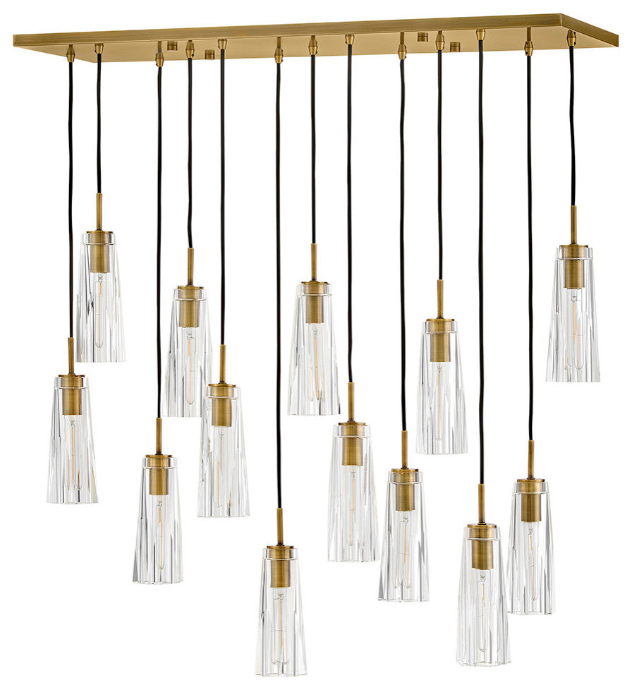 Fredrick Ramond Cosette Medium Thirteen Light Linear, Heritage Brass