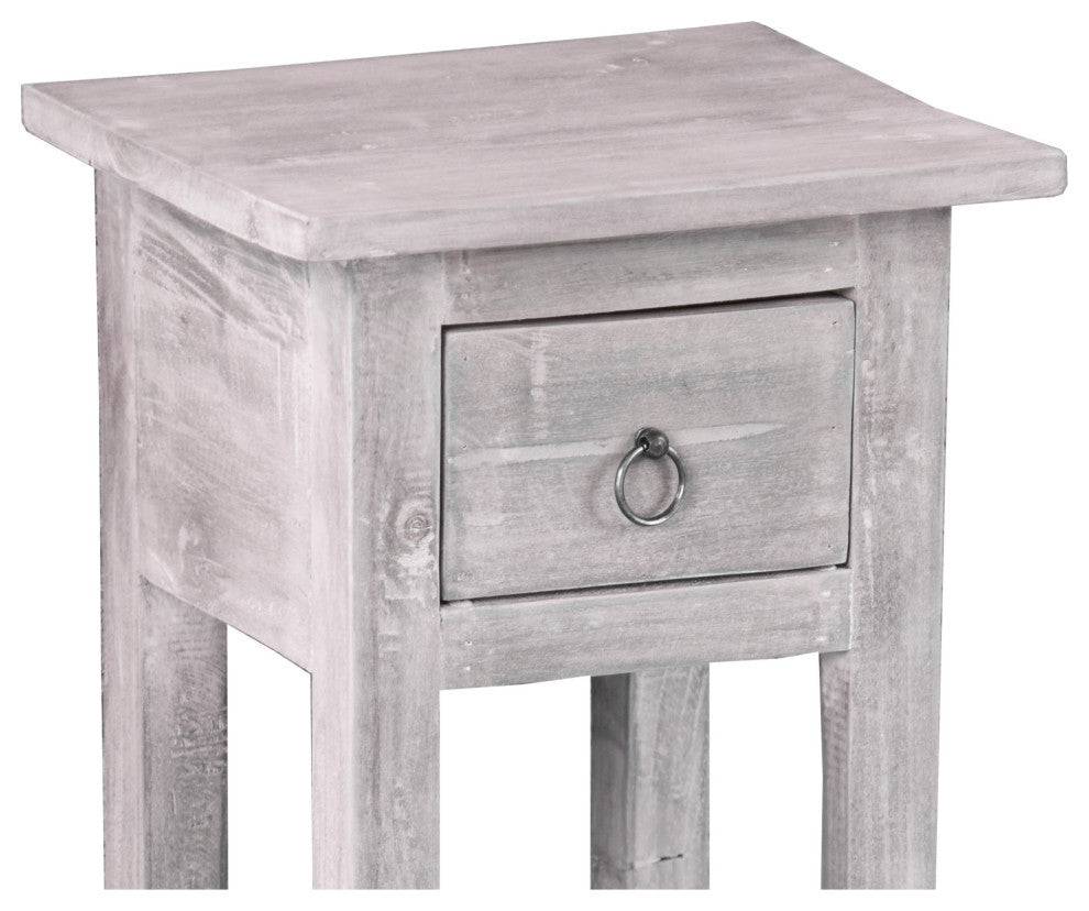 Sunset Trading Cottage Narrow Side Table, Distressed Light Gray