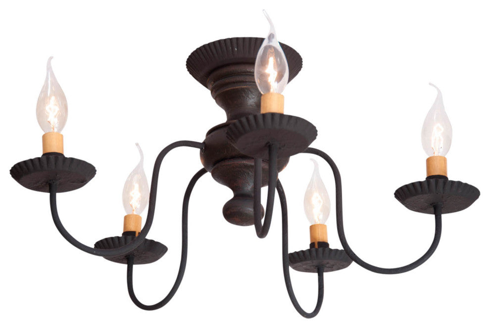 Irvin's Country Tinware Thorndale Ceiling Light in Black