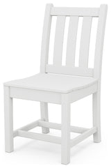 Polywood Traditional Garden Dining Side Chair, White