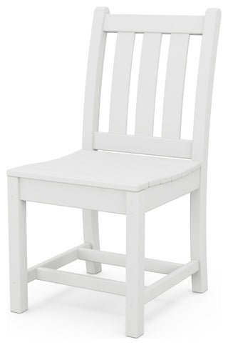Polywood Traditional Garden Dining Side Chair, White