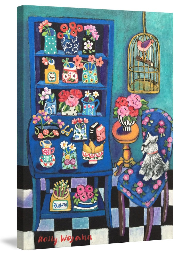 Marmont Hill, "Sitting with the Flowers" by Holly Wojahn Wrapped Canvas, 30x45