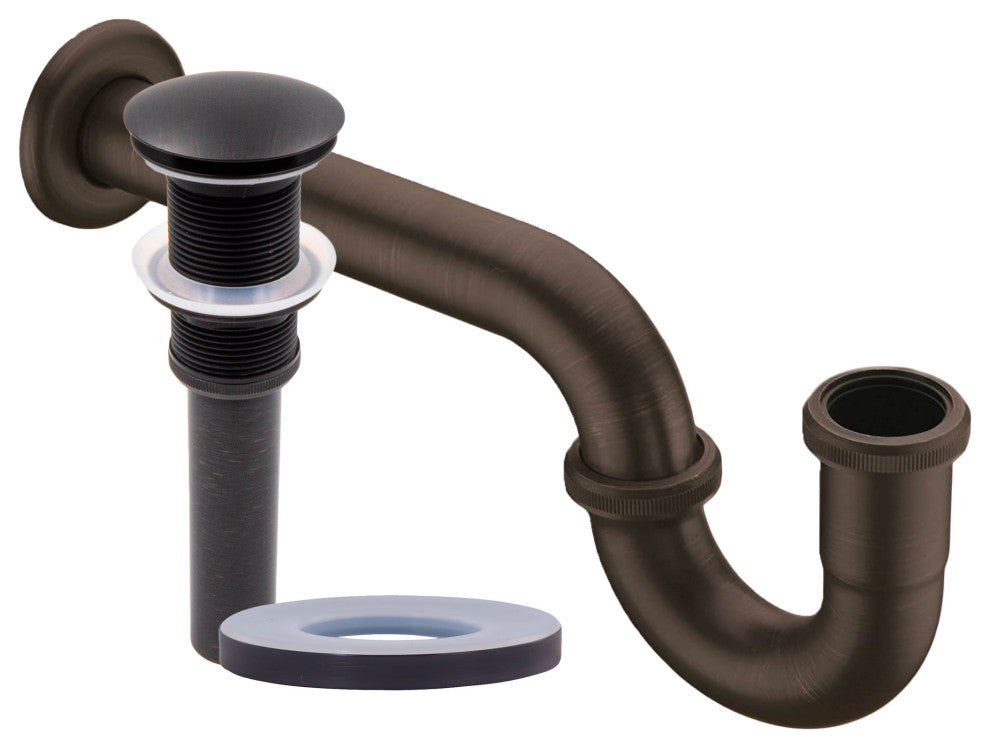 30" Vanity, Carrara White Marble Top, Sink, Drain, Mounting Ring, and P-Trap, Oil Rubbed Bronze, Without Mirror