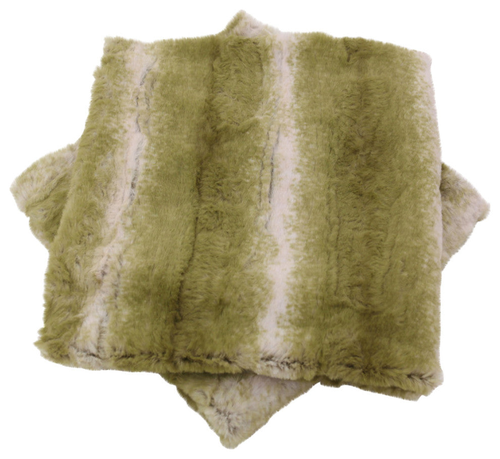 Brushed Stripe Faux Fur Pillow Shell Set