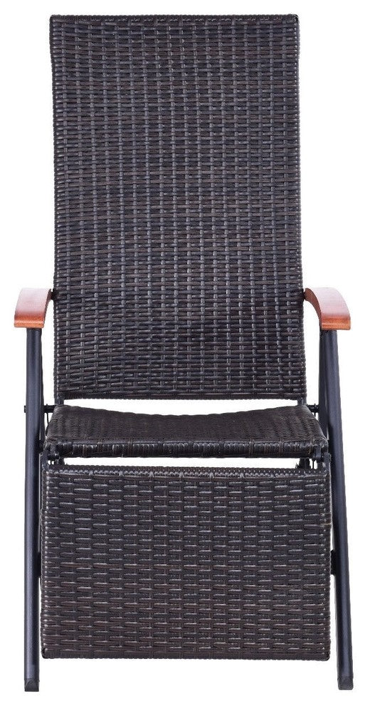 Modern Garden Folding Rattan Aluminum Recliner Chair