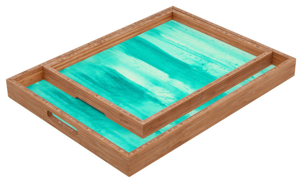 Modern Dance Aqua Passion Rectangular Tray, Large