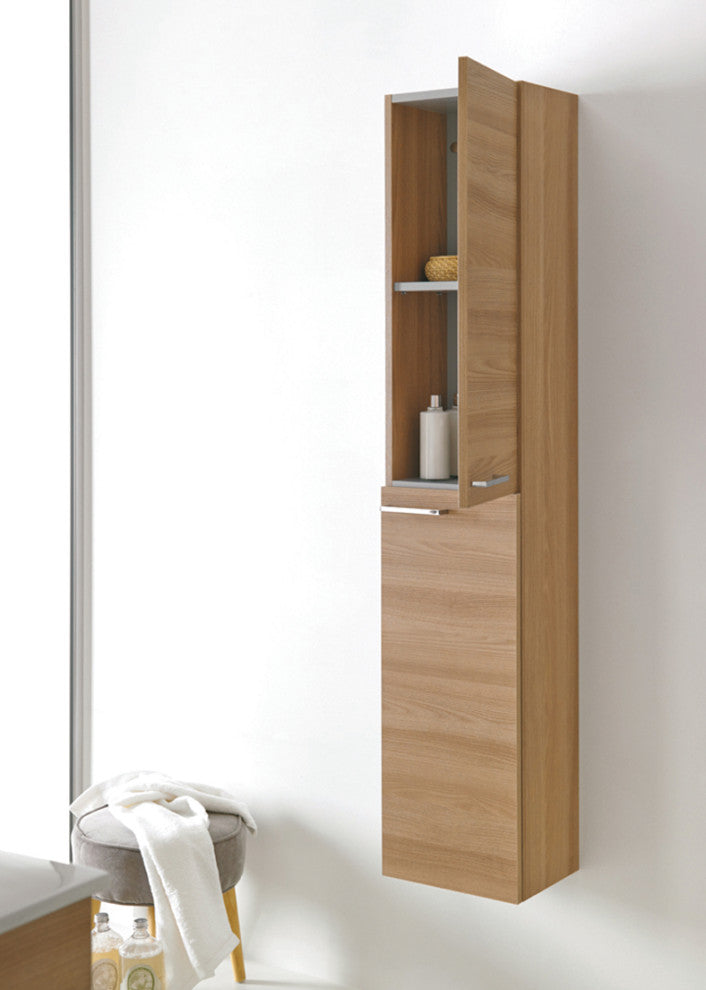 Royo Confort Collection 12" Column Style Bathroom Cabinet, Sandy Walnut