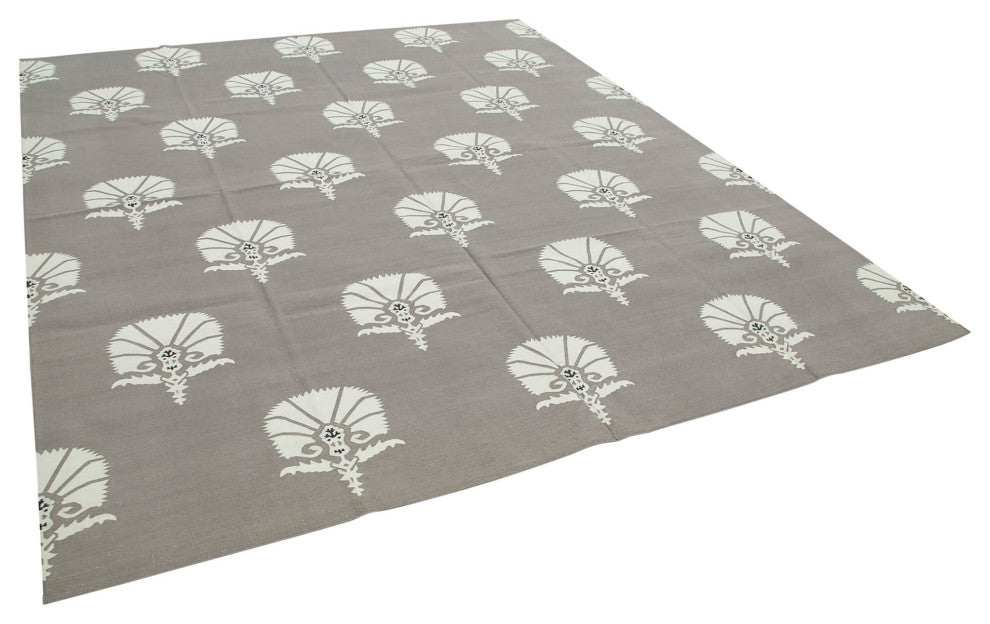 Rug N Carpet - Handmade Wool 8' 2'' x 9' 9'' Geometric Dhurrie Kilim Rug