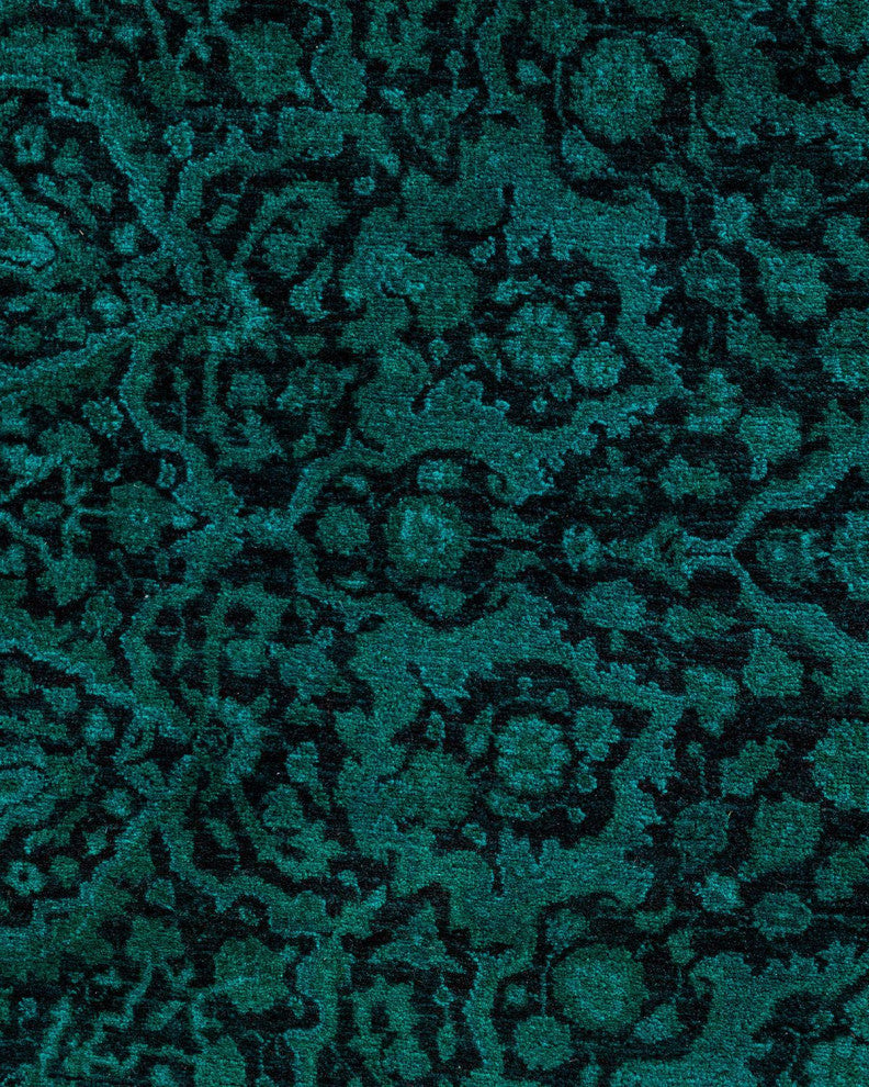 Fine Vibrance, One-of-a-Kind Hand-Knotted Area Rug Green, 6'1"x6'1"