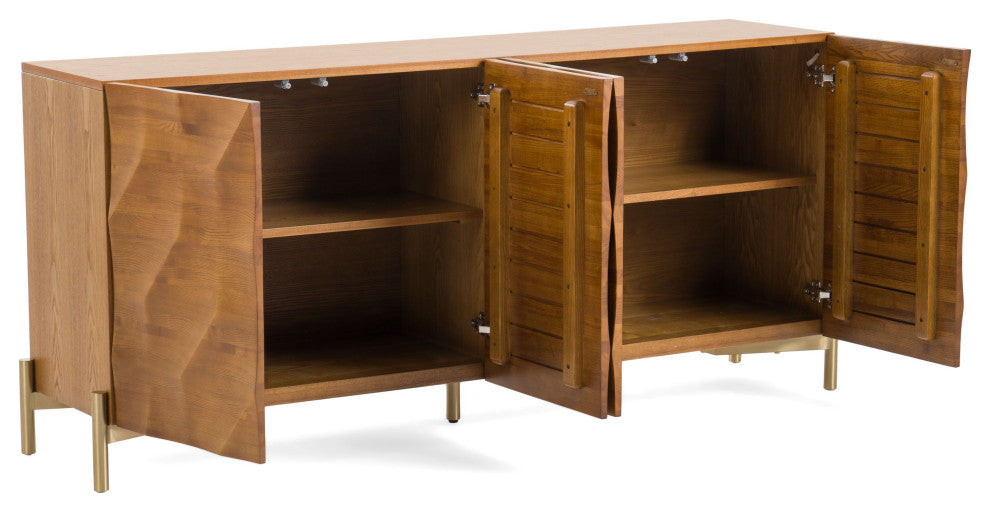 Modrest Killeen Modern Gold + Walnut Buffet