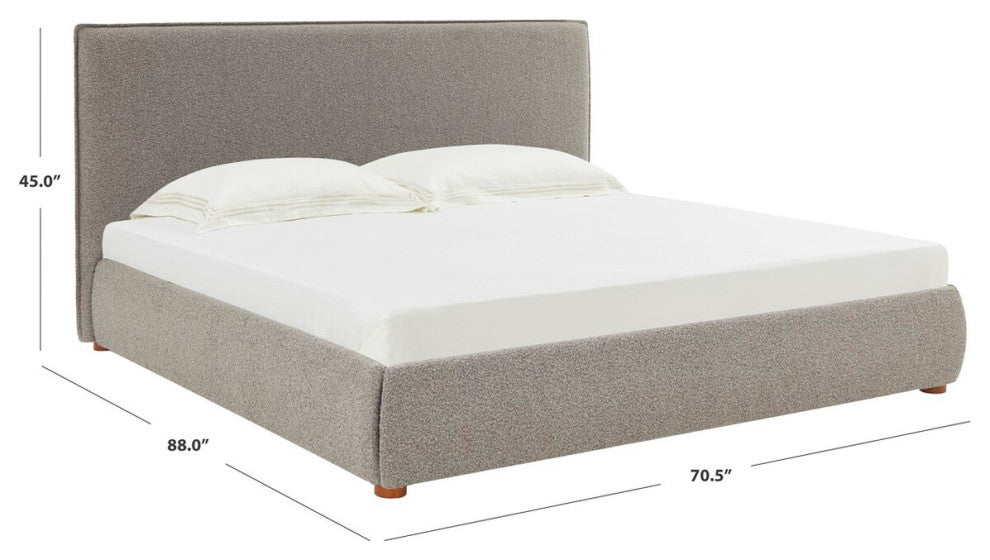 Safavieh Couture Callahan Boucle Bed, Light Grey, Queen