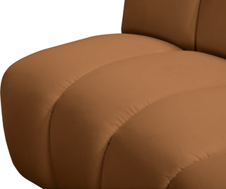 Infinity Channel Tufted Velvet Modular Chair, Saddle, 6 Piece