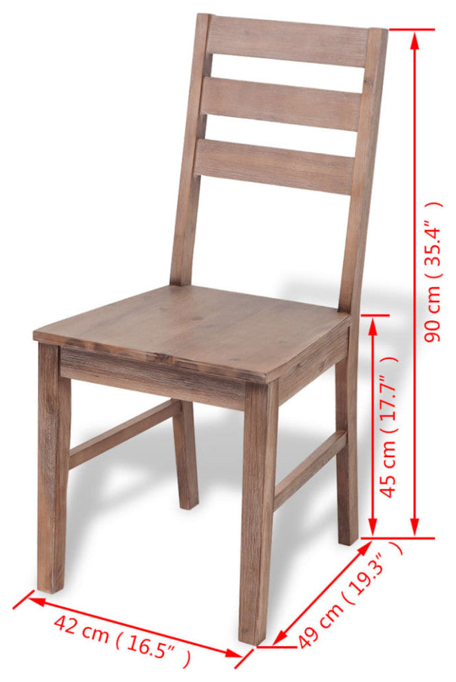 vidaXL Dining Chairs 6 pcs Solid Acacia Wood