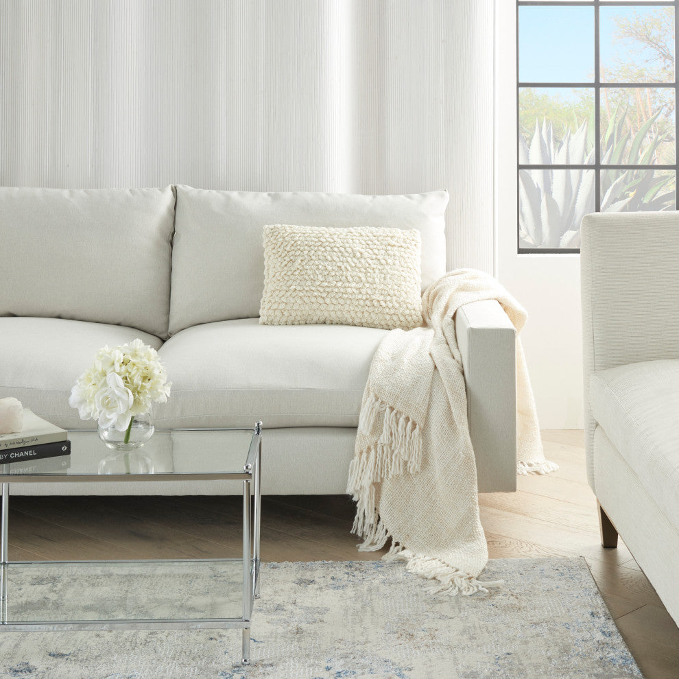 Mina Victory DC142 Throw Pillow, Ivory, 14" x 20"