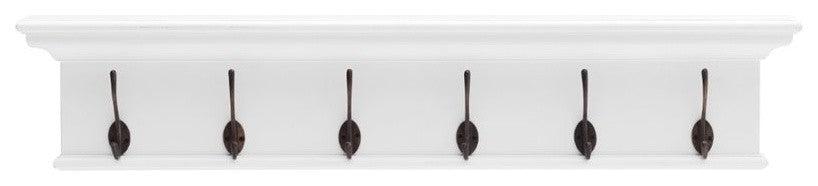 NovaSolo Halifax 6-Hook Coat Rack in Pure White
