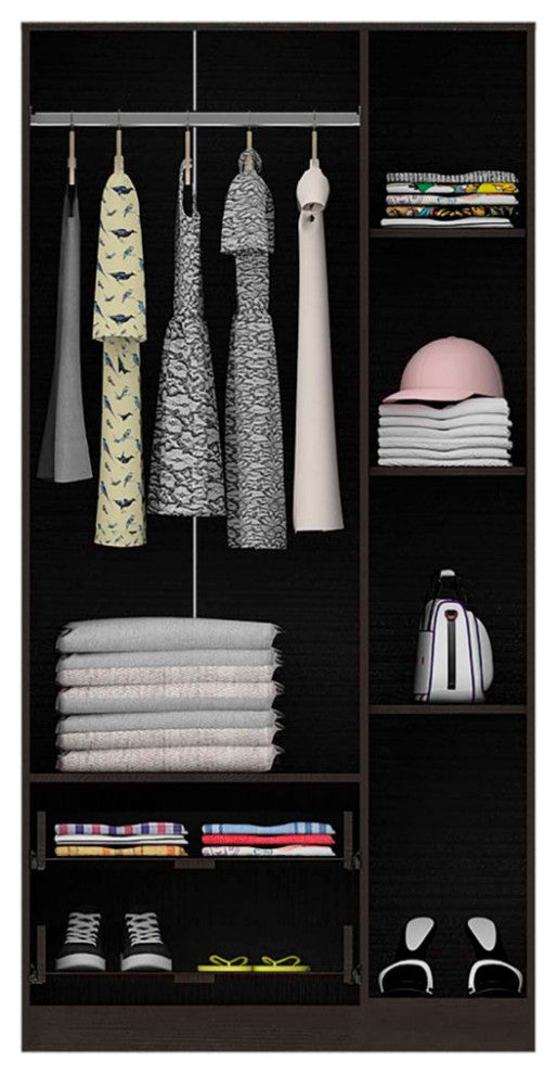 Three Door Armoire Clark, Bedroom, Black