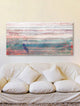 "Sitting Boat" Painting Print on White Wood, 60"x30"