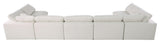 Plush Velvet / Down Standard Comfort 7-Piece U-Shaped Modular Sectional, Cream
