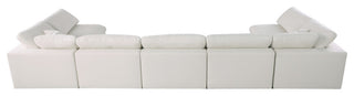 Plush Velvet / Down Standard Comfort 7-Piece U-Shaped Modular Sectional, Cream