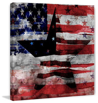 "Patriotic Emblem" Print on Canvas, 24"x24"