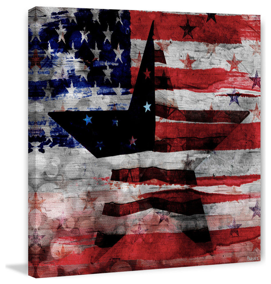 "Patriotic Emblem" Print on Canvas, 24"x24"