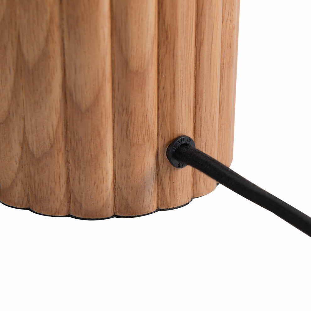 Tambo Accent Table Lamp Weathered Brass, Natural Ash