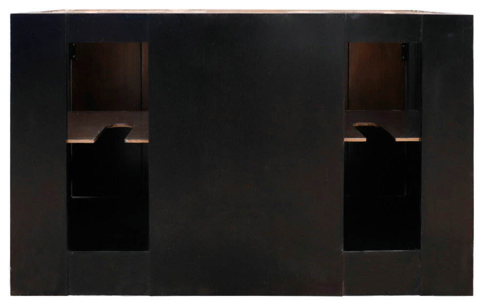 55" Double Vanity, Brown Ash With White Carrara Top, Mirrors and Rectangle Sinks
