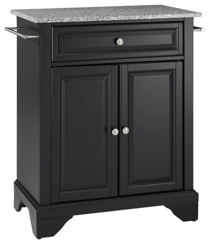 Crosley Furniture LaFayette Wood Portable Kitchen Island in Black/Gray