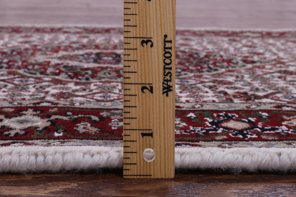 2' 7" X 10' 3" Runner Wool & Silk Persian Tabriz Hand Knotted Rug - Q13026